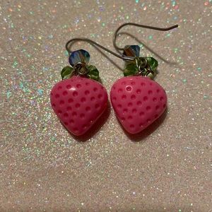 Tarina Tarantino Pink Strawberry Dangle Earrings